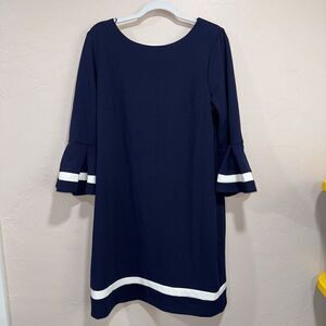 R&K navy and white striped dress